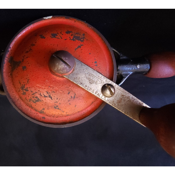 Antique Vintage Millers Falls 77 Single Speed Hand Drill Egg Beater Crack Tool - Picture 3 of 9